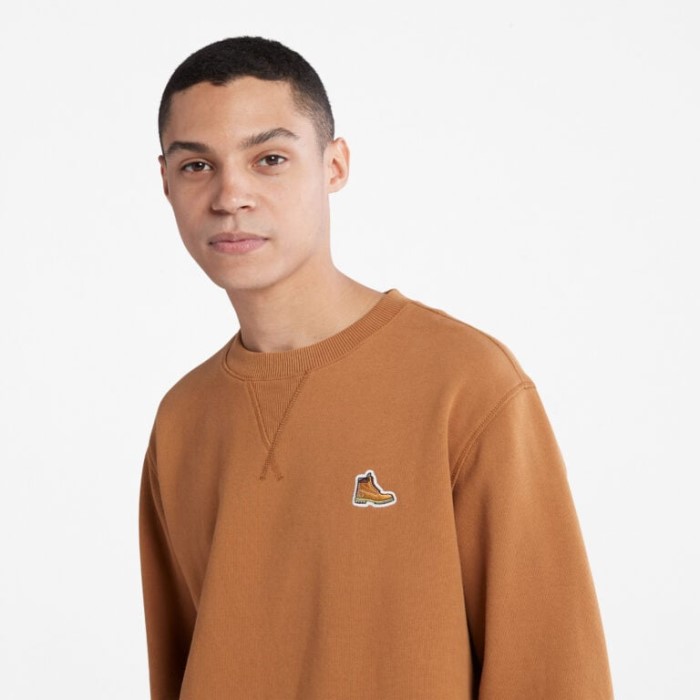 Mænd Støvle-logo Rund Hals Sweatshirt Gummi Timberland