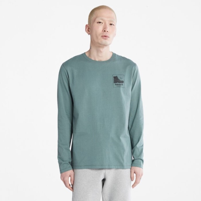 Mænd Støvle-logo Langærmet T-shirt Balsamgrøn Timberland