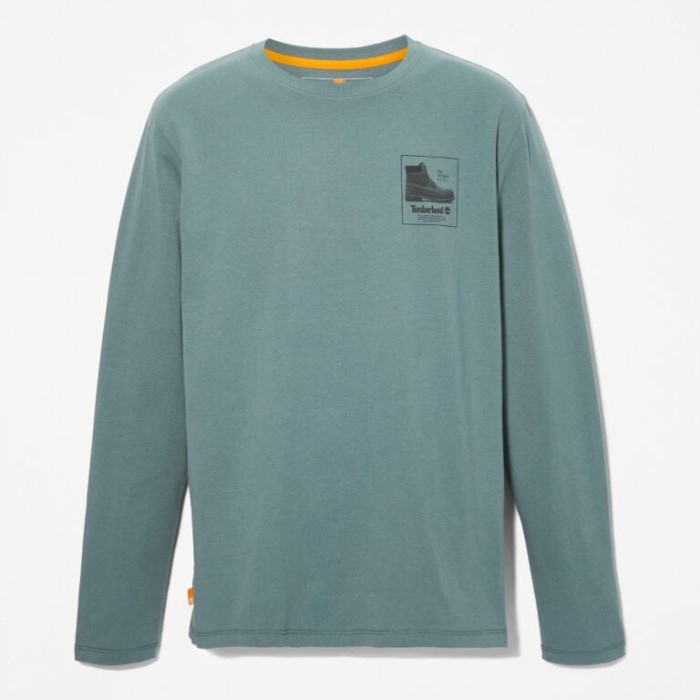 Mænd Støvle-logo Langærmet T-shirt Balsamgrøn Timberland