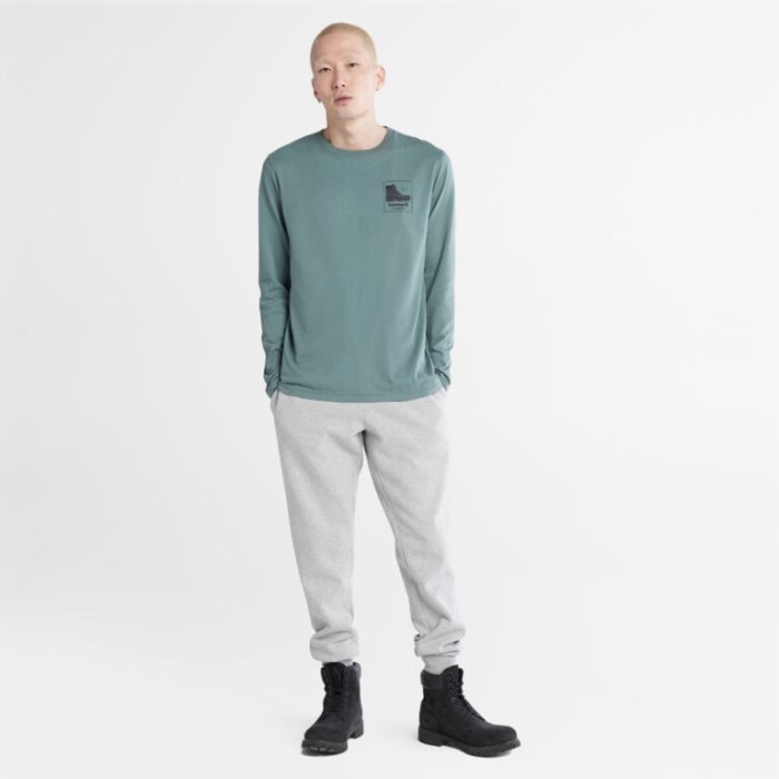 Mænd Støvle-logo Langærmet T-shirt Balsamgrøn Timberland
