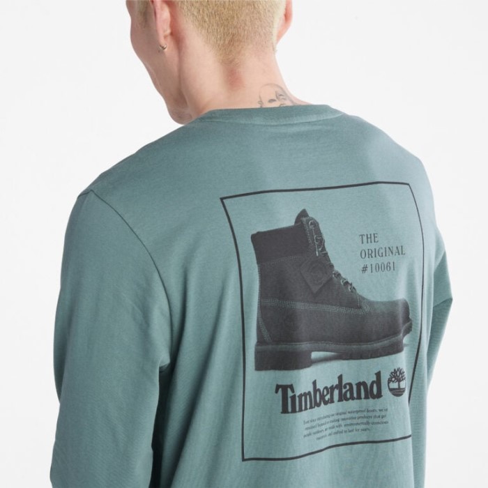 Mænd Støvle-logo Langærmet T-shirt Balsamgrøn Timberland