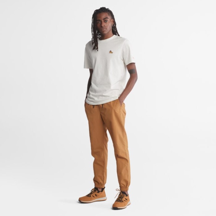 Herre Støvle-logo T-shirt Vintage Hvid Timberland