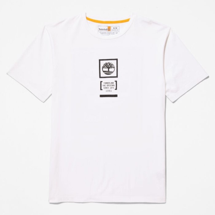 Mænd Camo-logo T-shirt Hvid Timberland