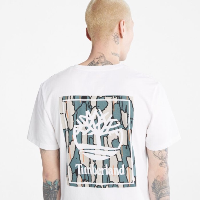 Mænd Camo-logo T-shirt Hvid Timberland