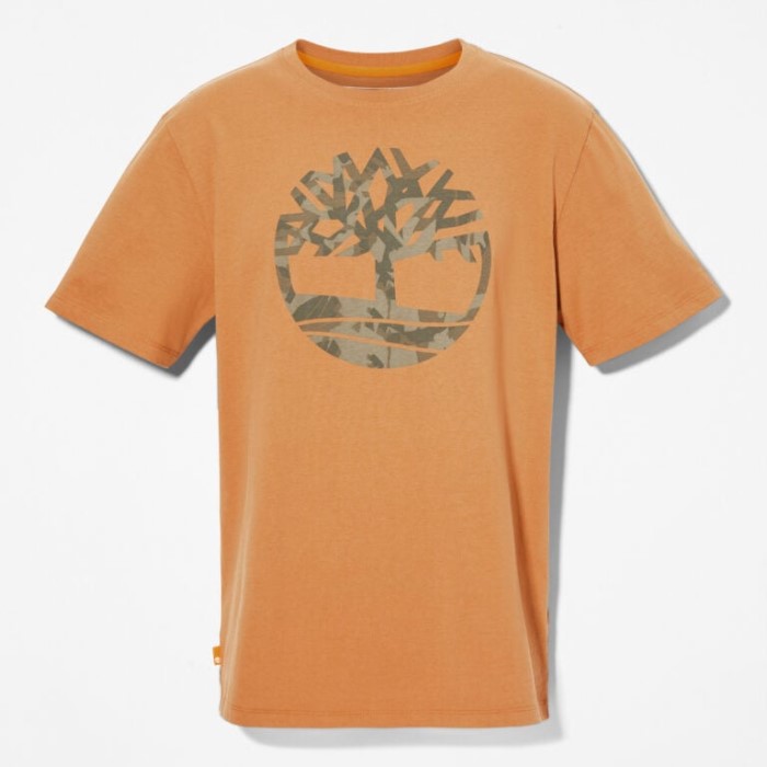 Mænd Camo Træ-logo T-shirt Wheat Timberland