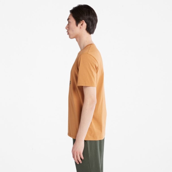 Mænd Camo Træ-logo T-shirt Wheat Timberland