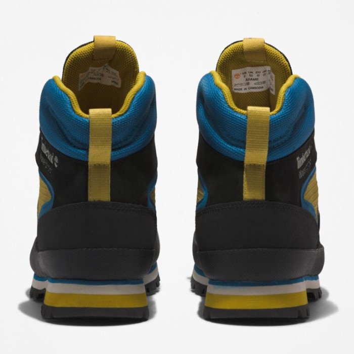 Mænd Euro Hiker Vandtætte Vandrestøvler Sort Nubuck Gul Timberland