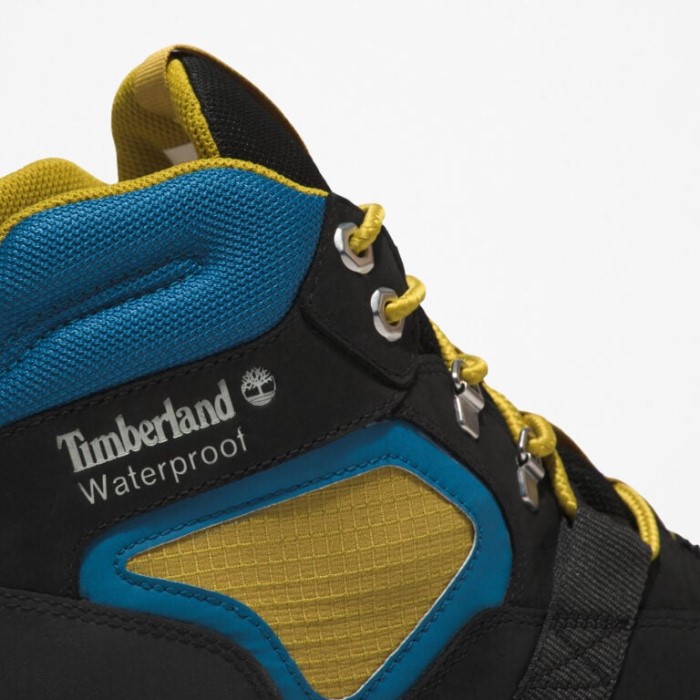 Mænd Euro Hiker Vandtætte Vandrestøvler Sort Nubuck Gul Timberland