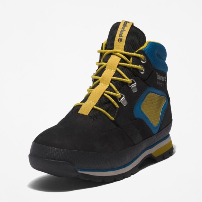 Mænd Euro Hiker Vandtætte Vandrestøvler Sort Nubuck Gul Timberland