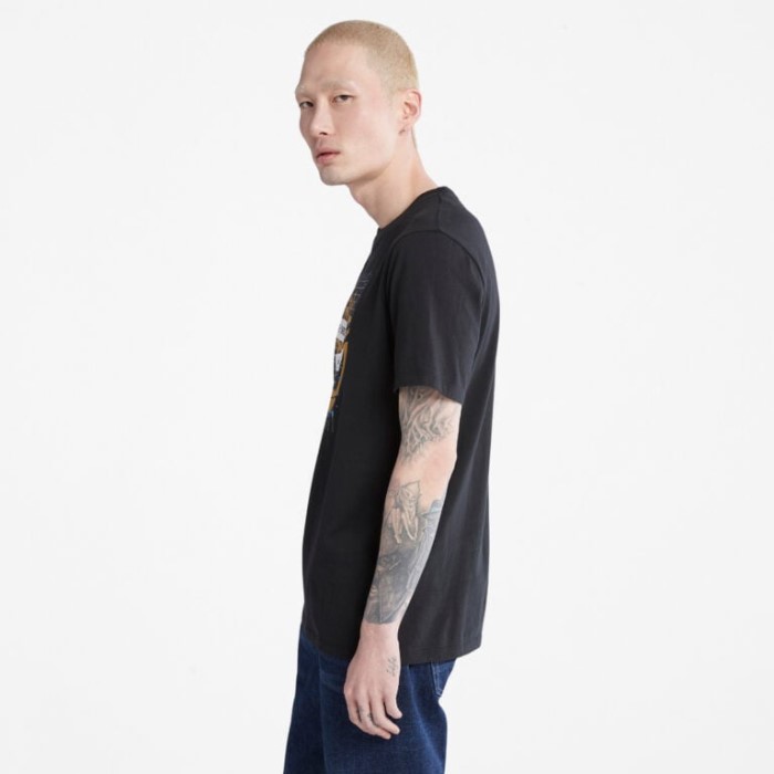 Mænd Front-grafisk T-shirt Sort Timberland