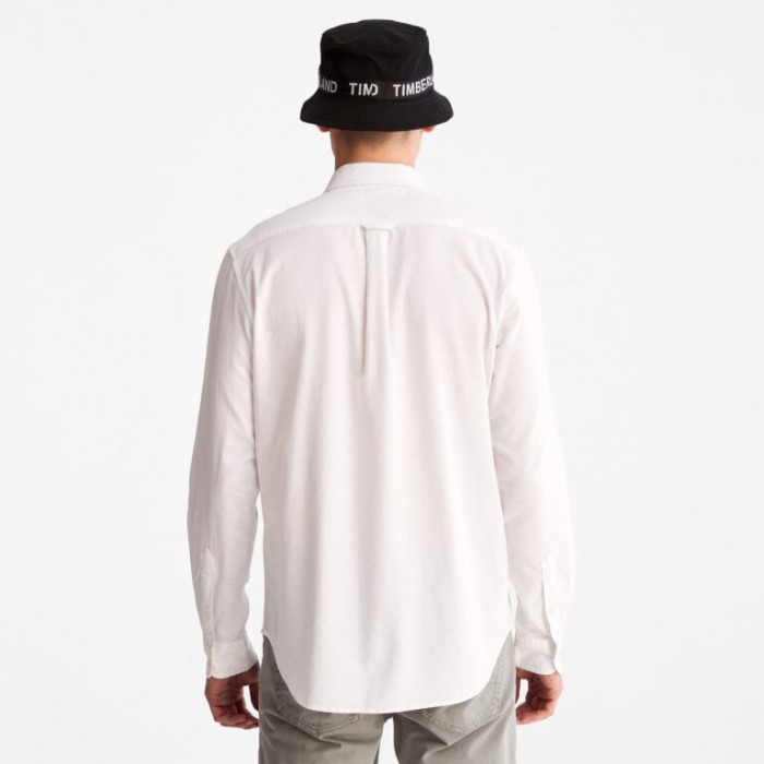 Herre Gale River Langærmet Oxford Skjorte Hvid Yd Timberland