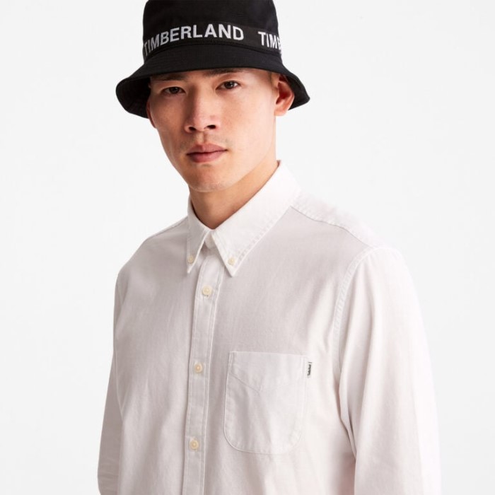 Herre Gale River Langærmet Oxford Skjorte Hvid Yd Timberland