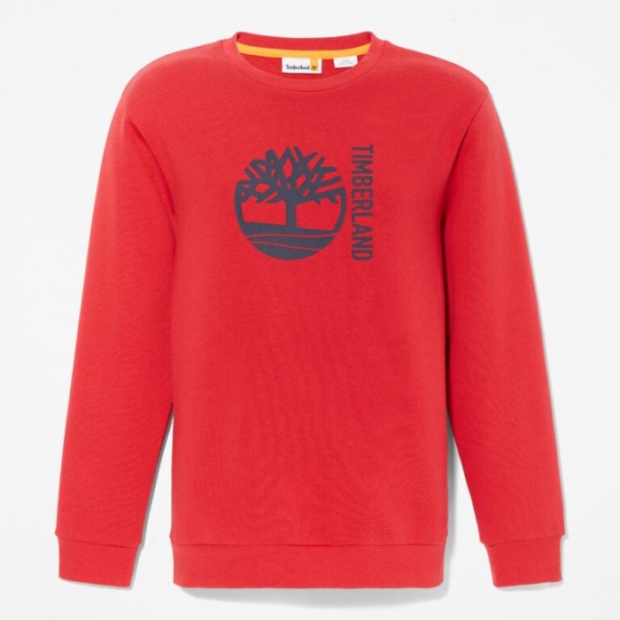 Herre Sweatshirt Med Grafisk Logo Scarlet Sage Timberland