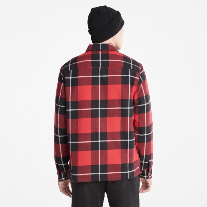 Herreisoleret Skjortejakke Med Bøffeltryk Scarlet Sage Yd Timberland