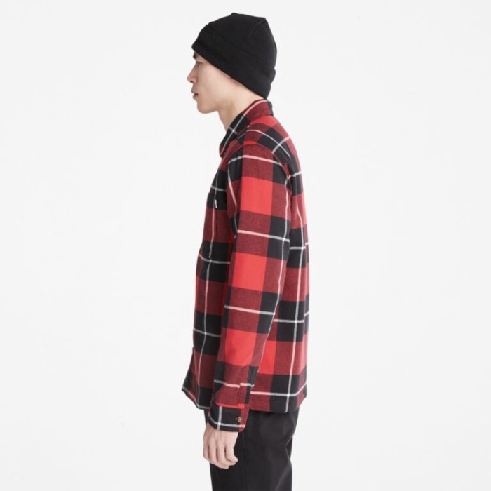 Herreisoleret Skjortejakke Med Bøffeltryk Scarlet Sage Yd Timberland