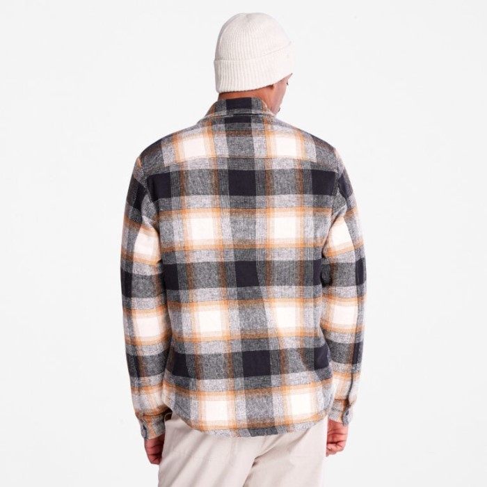 Mænd Isoleret Skjortejakke Med Bøffeltryk Hvid Sand Yd Timberland