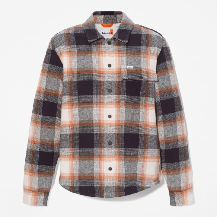 Mænd Isoleret Skjortejakke Med Bøffeltryk Hvid Sand Yd Timberland