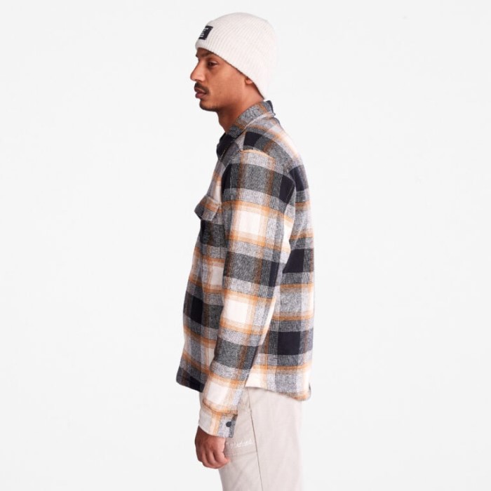 Mænd Isoleret Skjortejakke Med Bøffeltryk Hvid Sand Yd Timberland