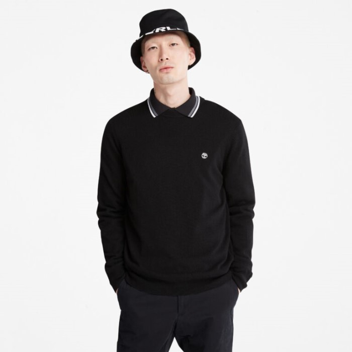 Herre Knox River Crewneck Sweater Sort Timberland