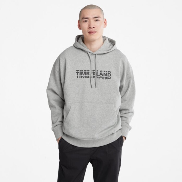 Herre Logo Hættetrøje Mellemgrå Heather Timberland