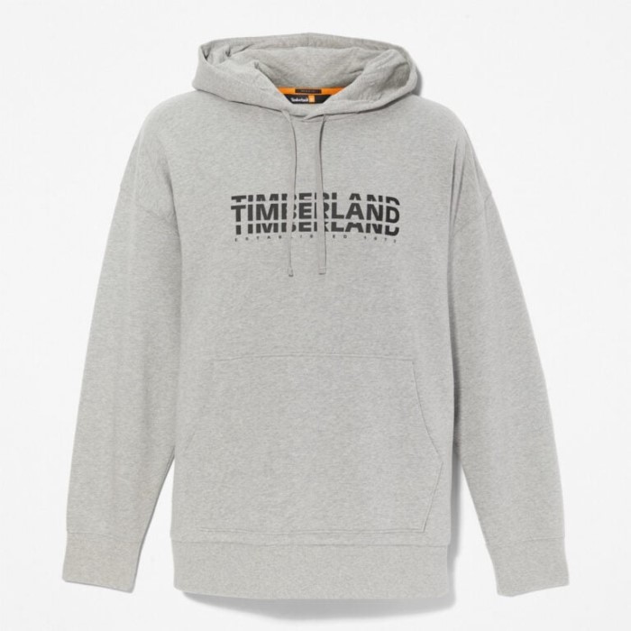Herre Logo Hættetrøje Mellemgrå Heather Timberland