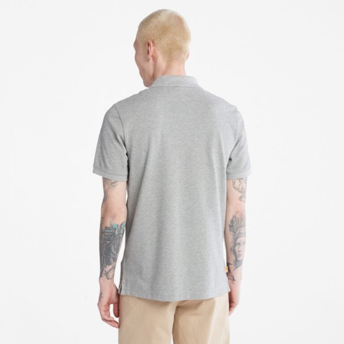 Herre Logo Poloshirt Mellemgrå Heather Timberland