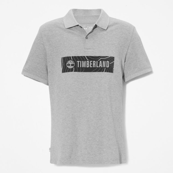 Herre Logo Poloshirt Mellemgrå Heather Timberland