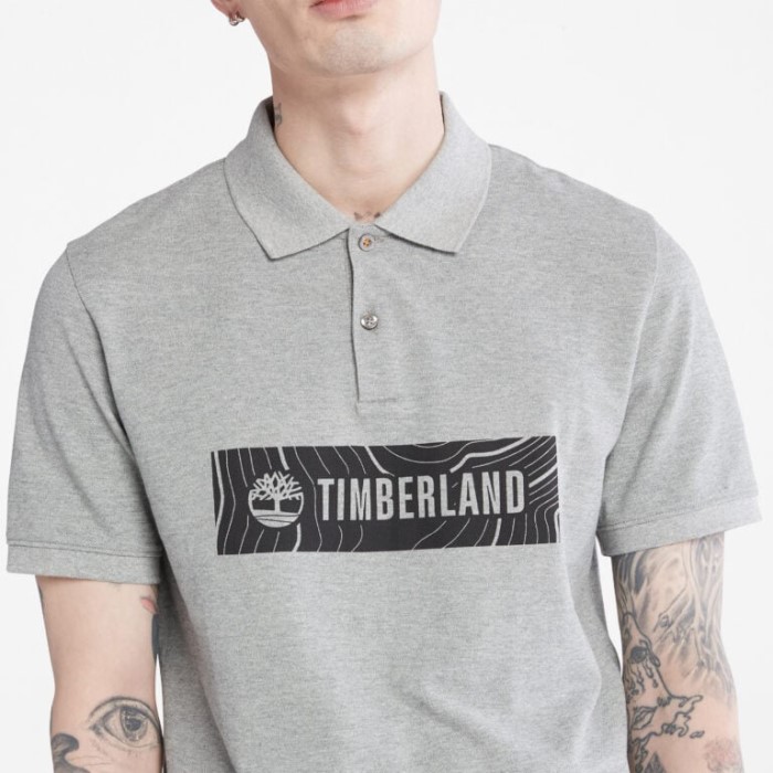 Herre Logo Poloshirt Mellemgrå Heather Timberland