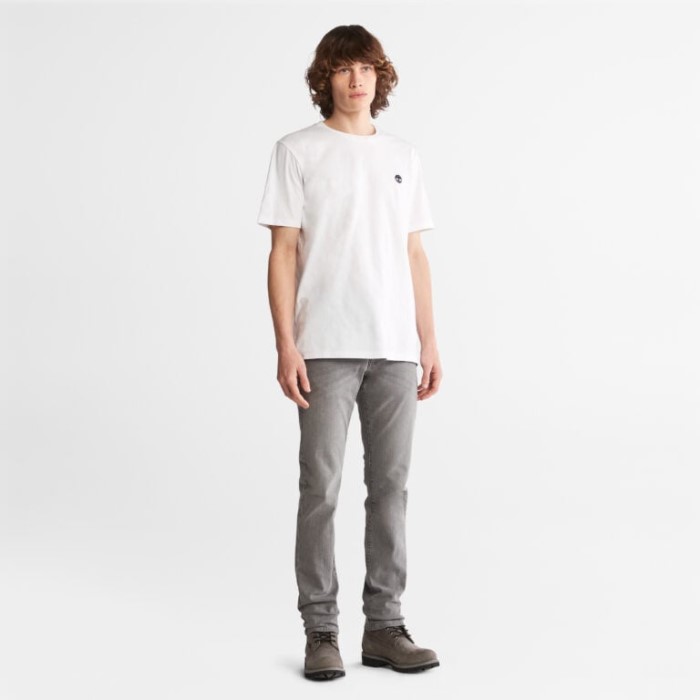 Herre Logo T-shirt Hvid Timberland