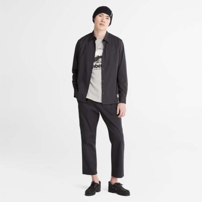 Herre Langærmet Skjorte Med Outlast Stof Sort Yd Timberland