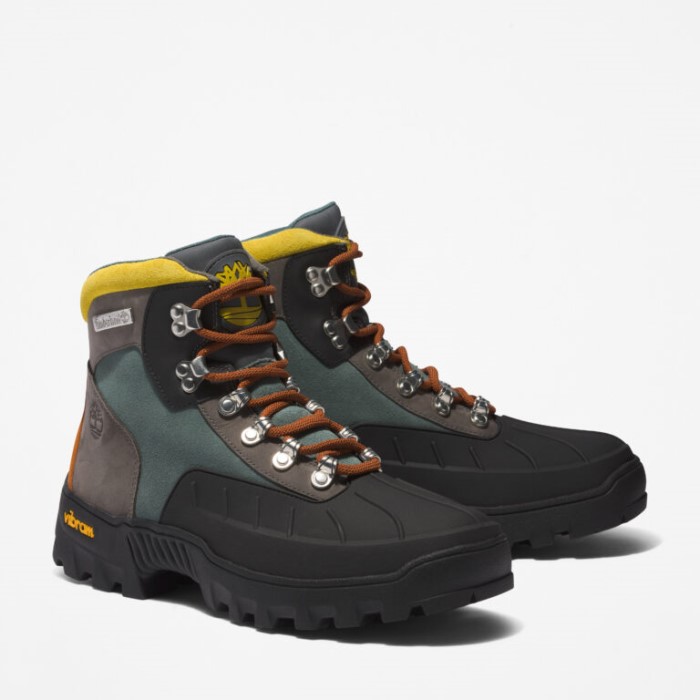 Mænd Mænd Vibram Euro Hiker Shell Tå Støvle Mellemgrå Nubuck Timberland