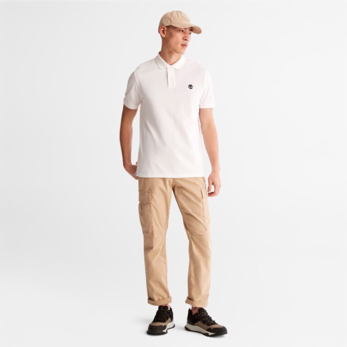 Mænd Millers River Pique Poloshirt Hvid Timberland
