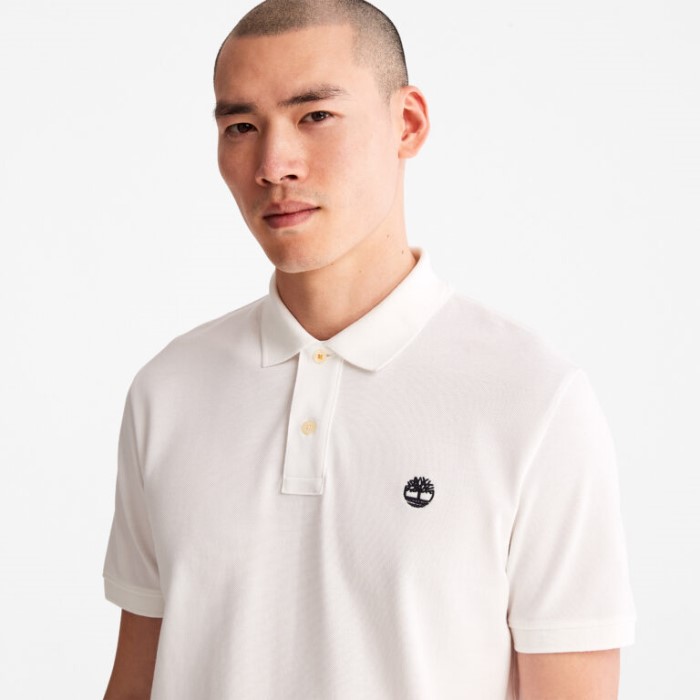 Mænd Millers River Pique Poloshirt Hvid Timberland