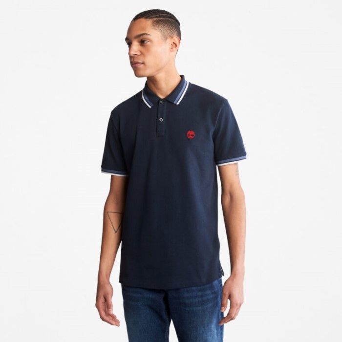 Mænd Millers River Tippet Pique Poloshirt Mørk Safir Timberland