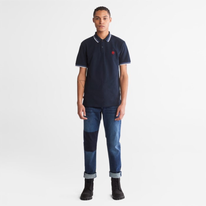 Mænd Millers River Tippet Pique Poloshirt Mørk Safir Timberland