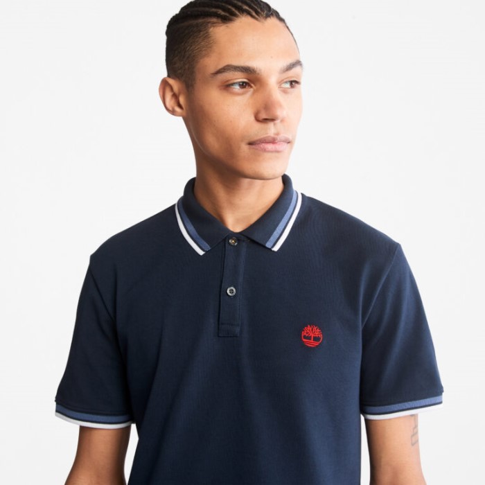 Mænd Millers River Tippet Pique Poloshirt Mørk Safir Timberland