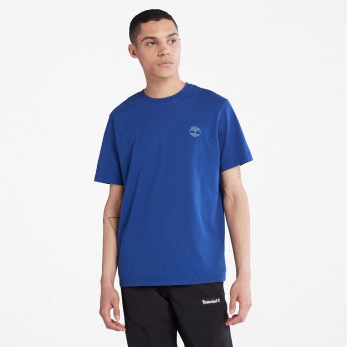 Mænd Multi-logo Back-graphic T-shirt Bellwether Blue Timberland