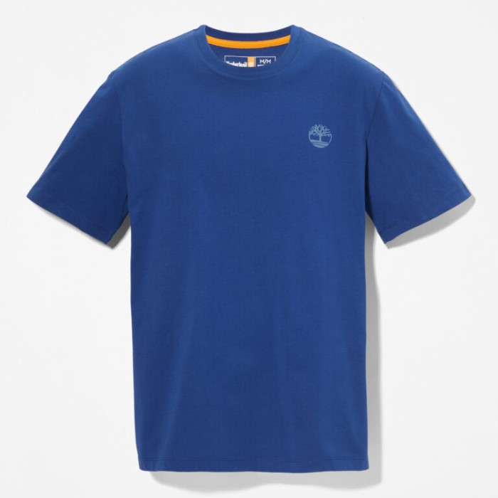 Mænd Multi-logo Back-graphic T-shirt Bellwether Blue Timberland