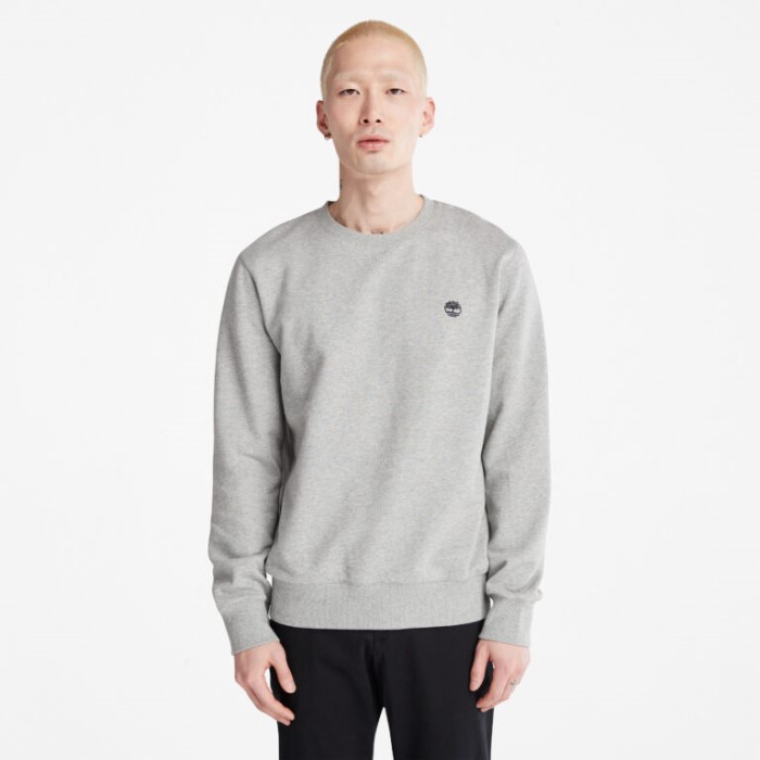 Mænd Oyster River Logo Crewneck Sweatshirt Mellemgrå Heather Timberland