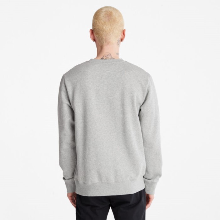 Mænd Oyster River Logo Crewneck Sweatshirt Mellemgrå Heather Timberland