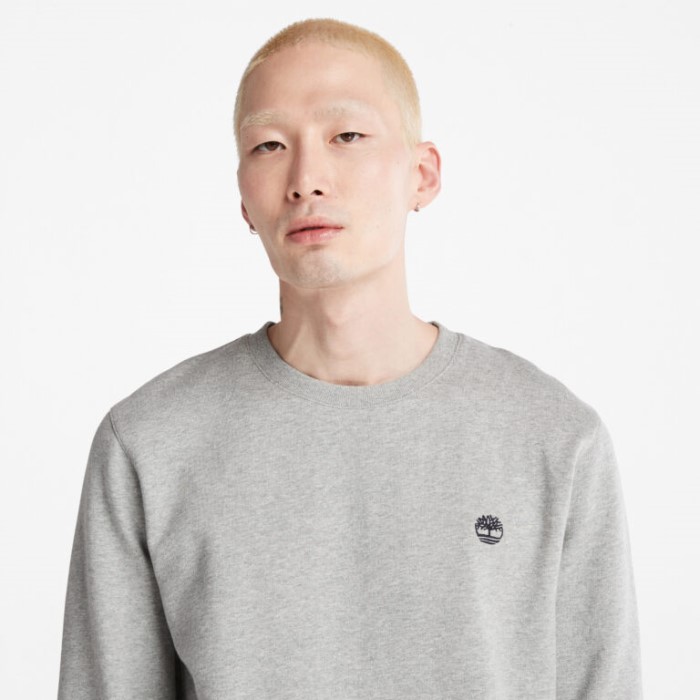 Mænd Oyster River Logo Crewneck Sweatshirt Mellemgrå Heather Timberland