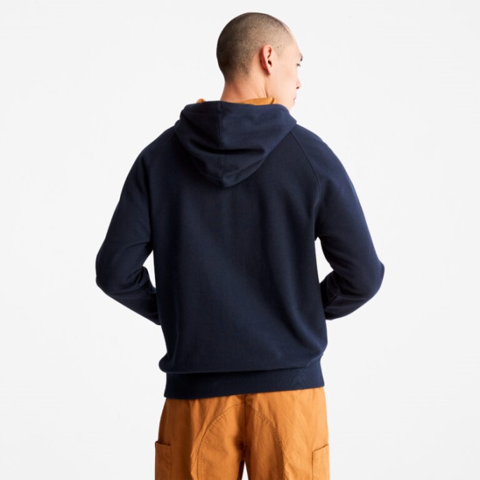 Mænd Oyster River Træ-logo Hættetrøje Dark Sapphire Timberland