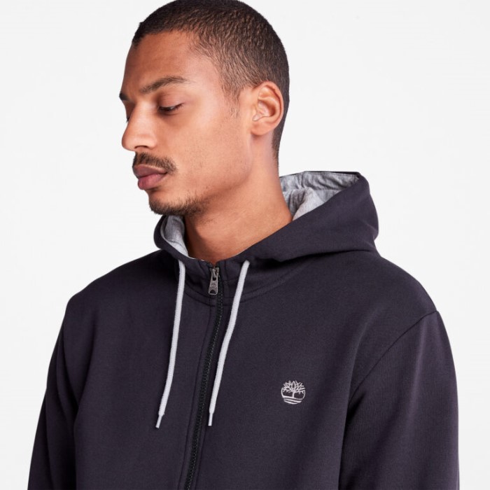 Mænd Oyster River Hættetrøje Med Lynlås Foran Sort Timberland