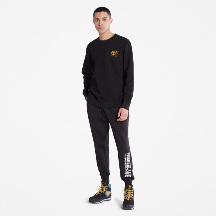 Fotografisk Sweatshirt Med Rund Hals Til Mænd Sort Timberland