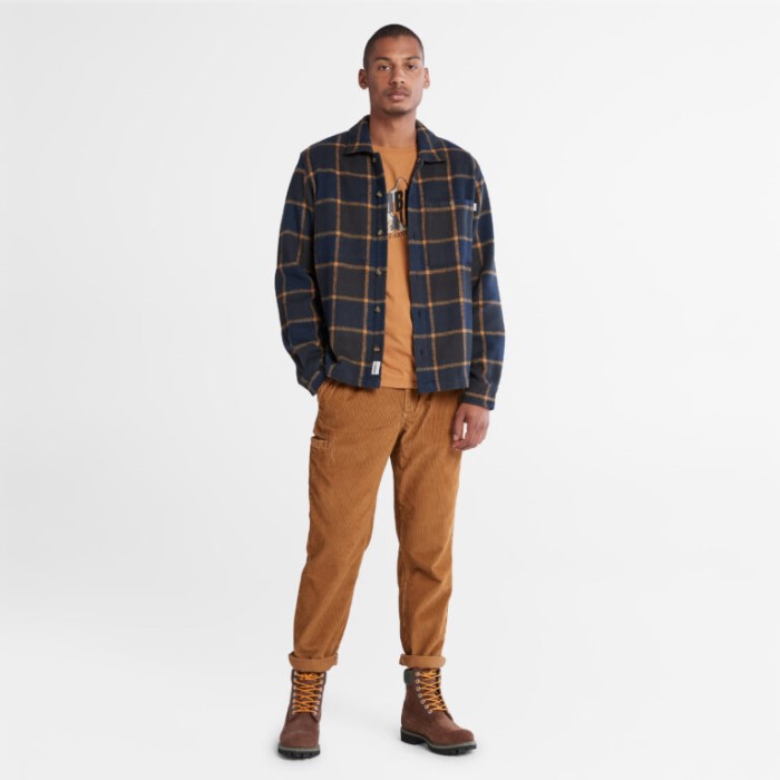 Herre Plaid Overshirt Sort Yd Timberland
