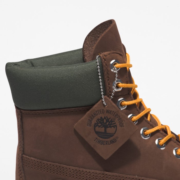 Herre Premium 6-tommer Vandtætte Støvler Mørkebrune Nubuck Timberland