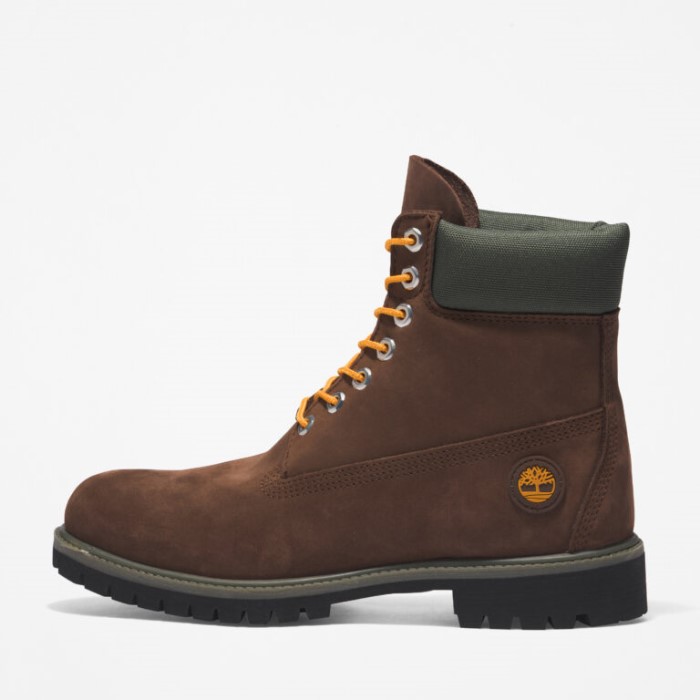 Herre Premium 6-tommer Vandtætte Støvler Mørkebrune Nubuck Timberland