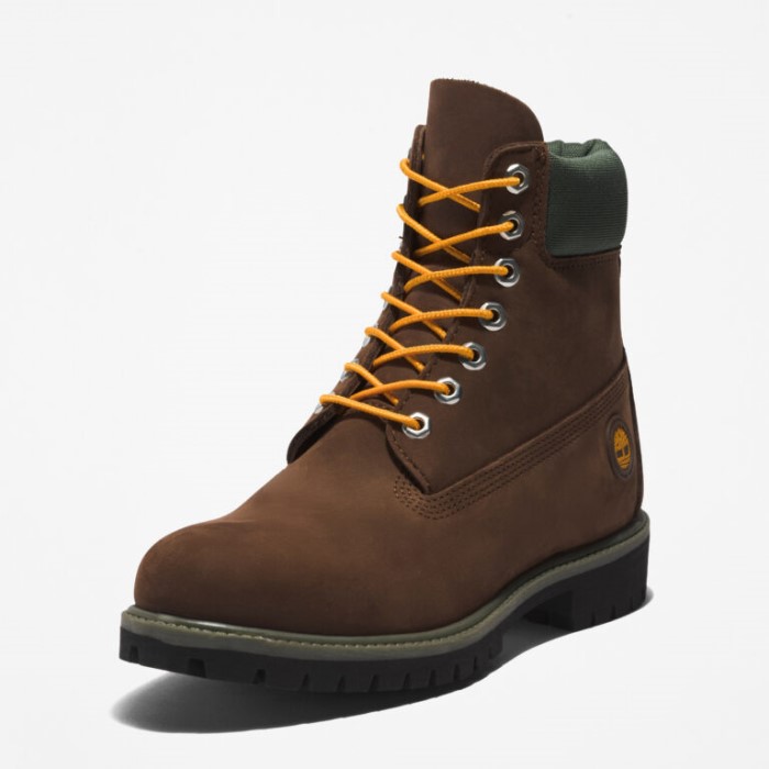 Herre Premium 6-tommer Vandtætte Støvler Mørkebrune Nubuck Timberland