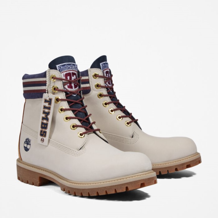 Herre Premium 6-tommer Vandtætte Støvler Hvid Nubuck Timberland