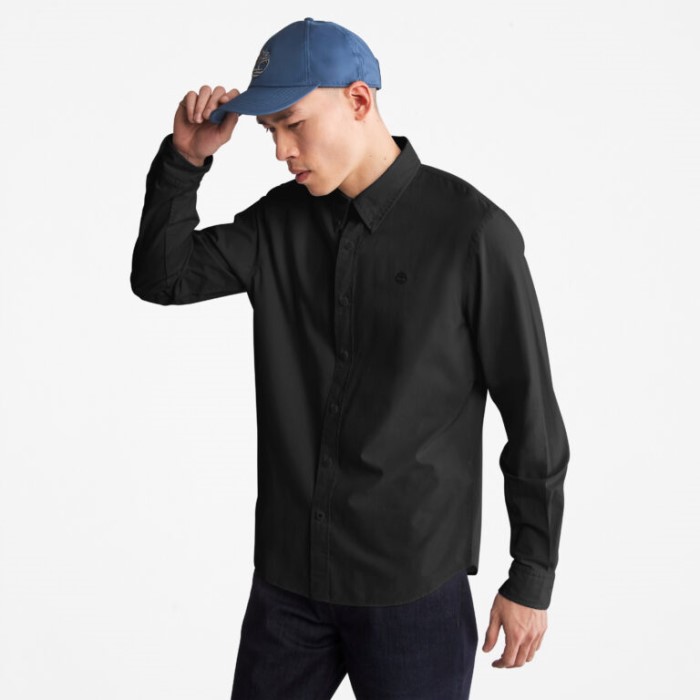 Mænd Saco River Slim-fit Stretch Poplin Skjorte Sort Timberland